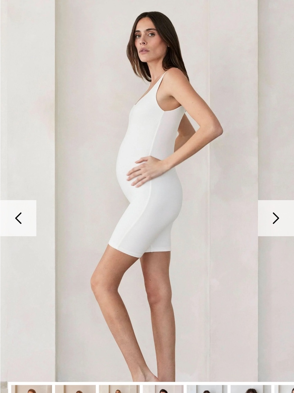 Bumpsuit White Seamless Maternity Bodysuit Romper